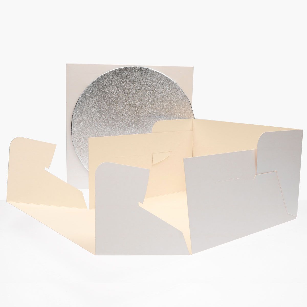 Kageboks med Rund Kageplade, 30 x 30 x 15 cm – FunCakes