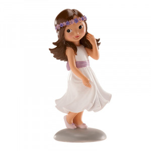 Topfigur Konfirmand Pige med Blomsterkrans - Dekora