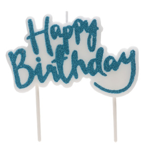 Happy Birthday Fødselsdagslys, Blå - Dekora