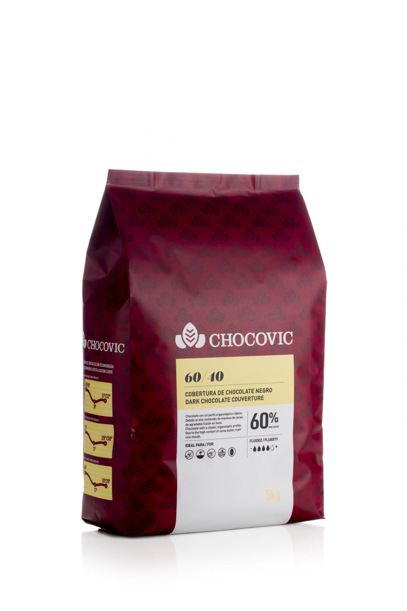 Chocovic 60/40 Mork Chokolade - 59,7%, 1,5 kg - BageBixen.dk