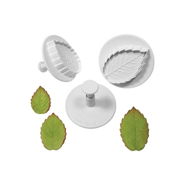 Rosenblad udstikkere med præg - Sæt/3 store, PME