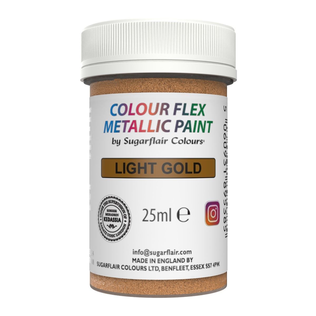 Light Gold Metallic Mat Paint - 25g, Sugarflair