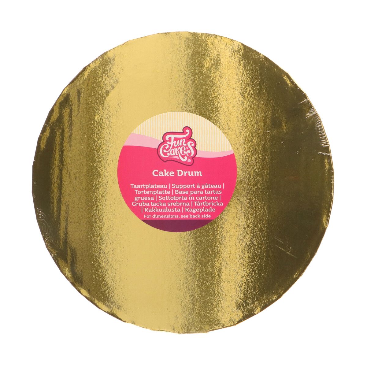 Kagefad Rund Guld, Ø 25 cm - FunCakes