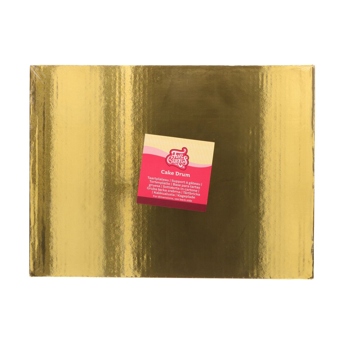 Kagefad Aflang Guld, 30x40cm - FunCakes