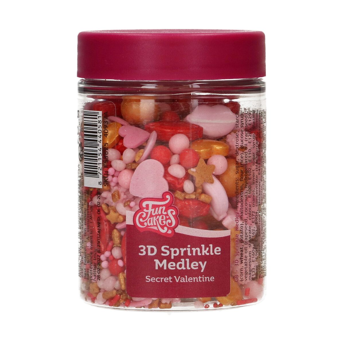 Secret Valentine - 3D Sprinkle Medley 70g, FunCakes