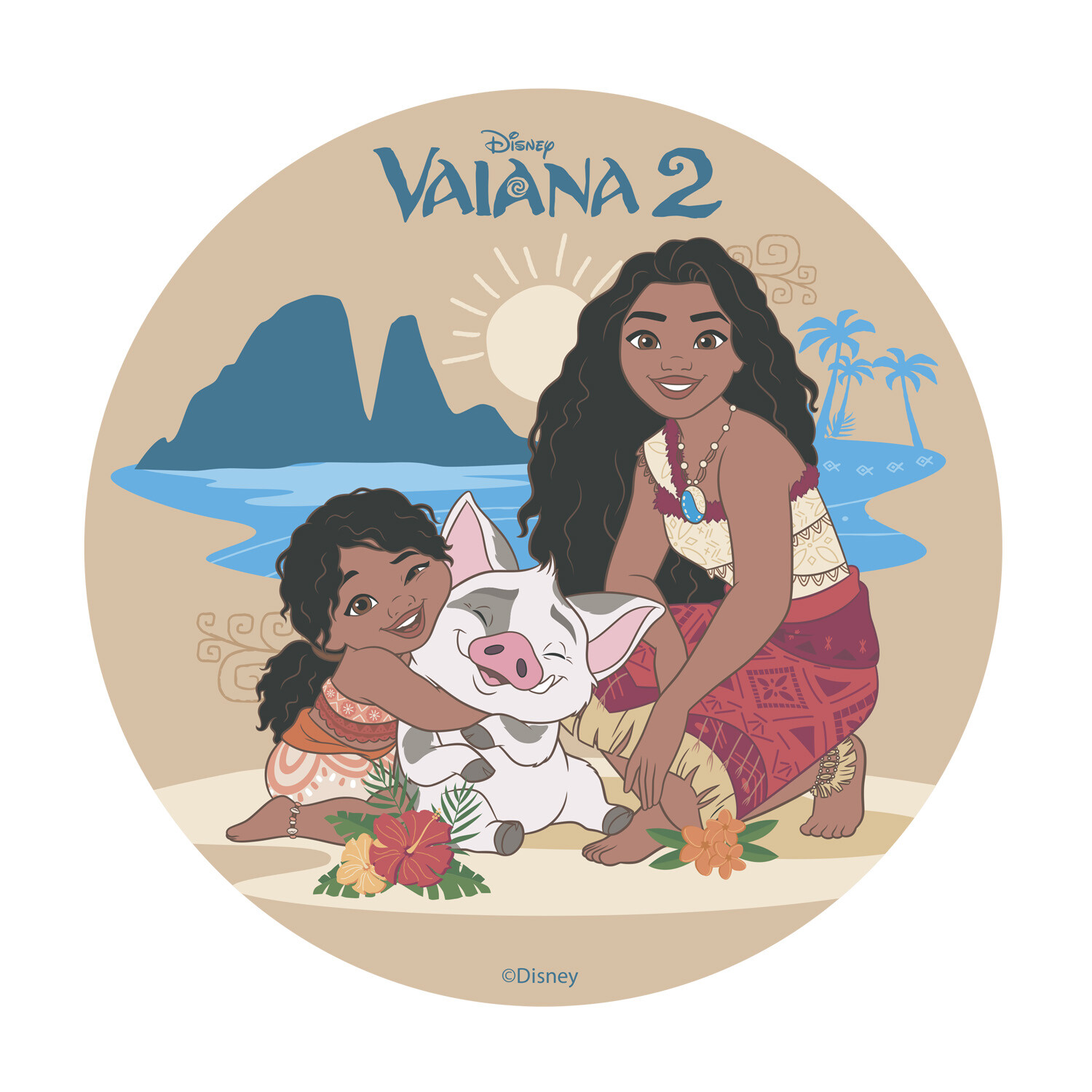 Vaiana, Kage Print Ø20 cm - Dekora