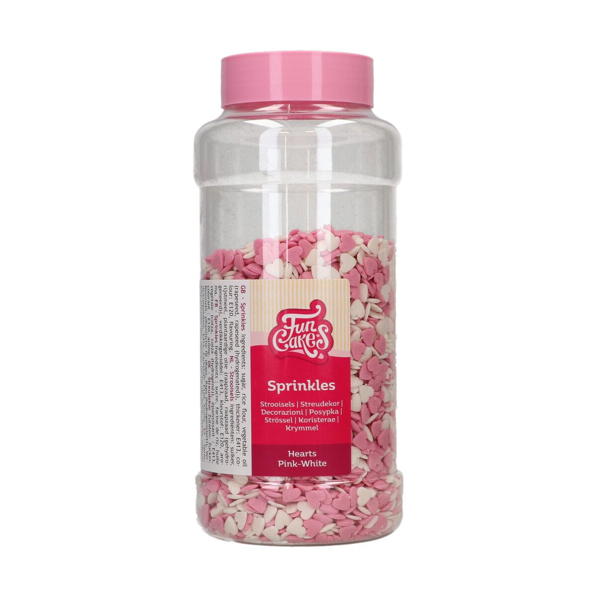 Sprinkles - Hjerter Pink & Hvid 450 g, FunCakes