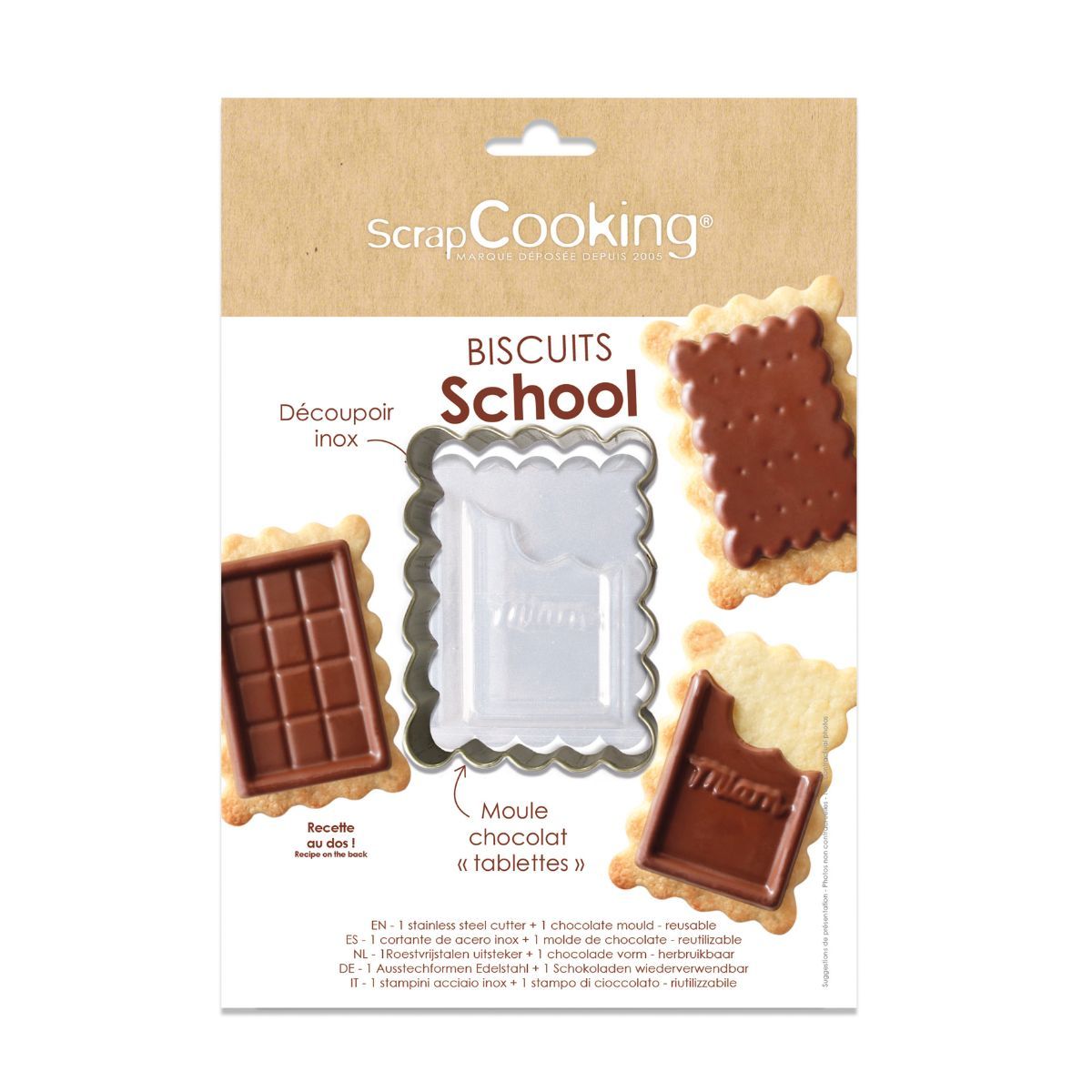 Chokoladekiks Skolekiks - Udstikker og ChokoladeForm, Scrapcooking