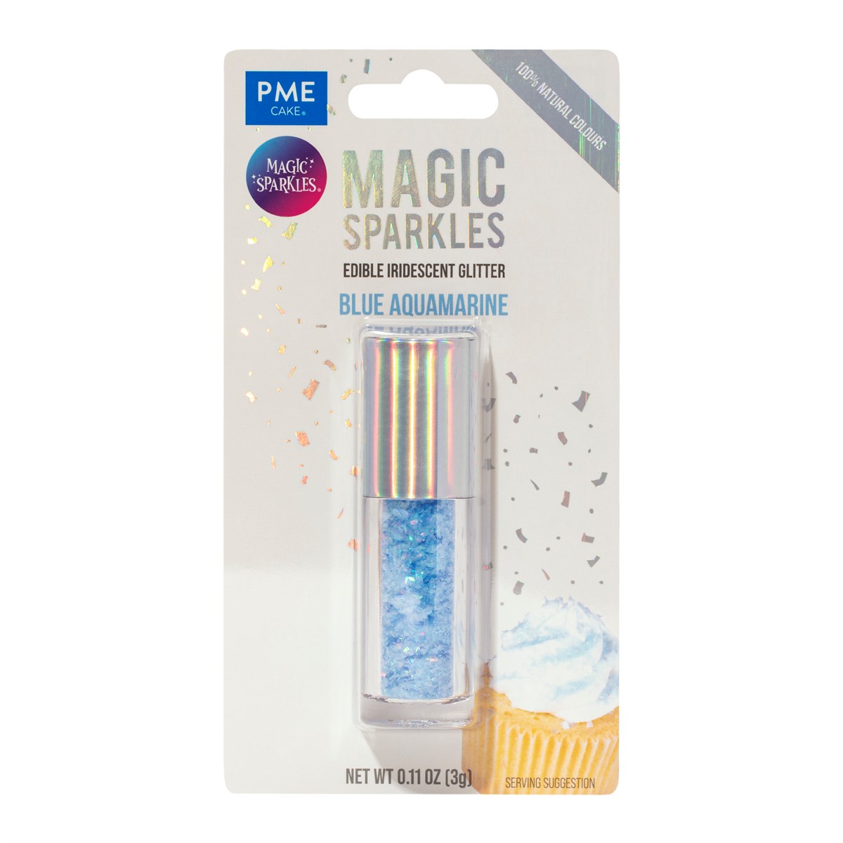 Magic Sparkles Blue Aquamarine - Spiselig Glitrende Glimmer 3g, PME
