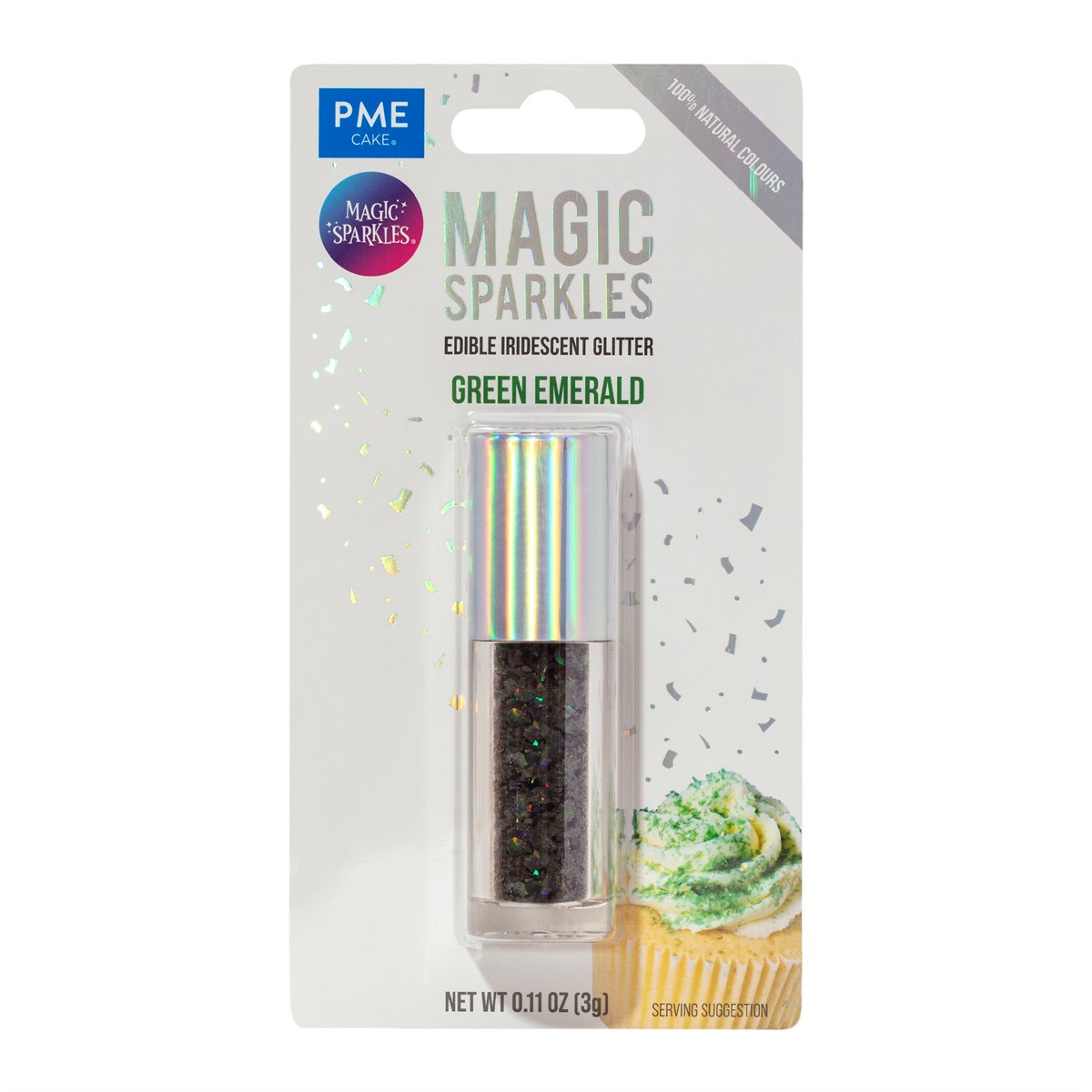 Magic Sparkles Green Emerald - Spiselig Glitrende Glimmer 3g, PME