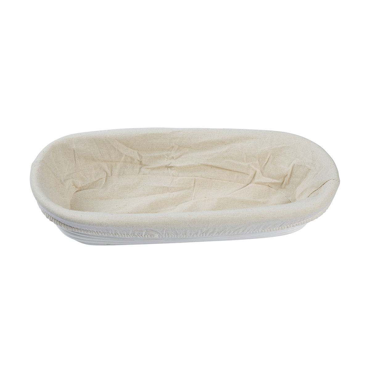 Hævekurv med Klæde - 35x15cm Oval, Rattan