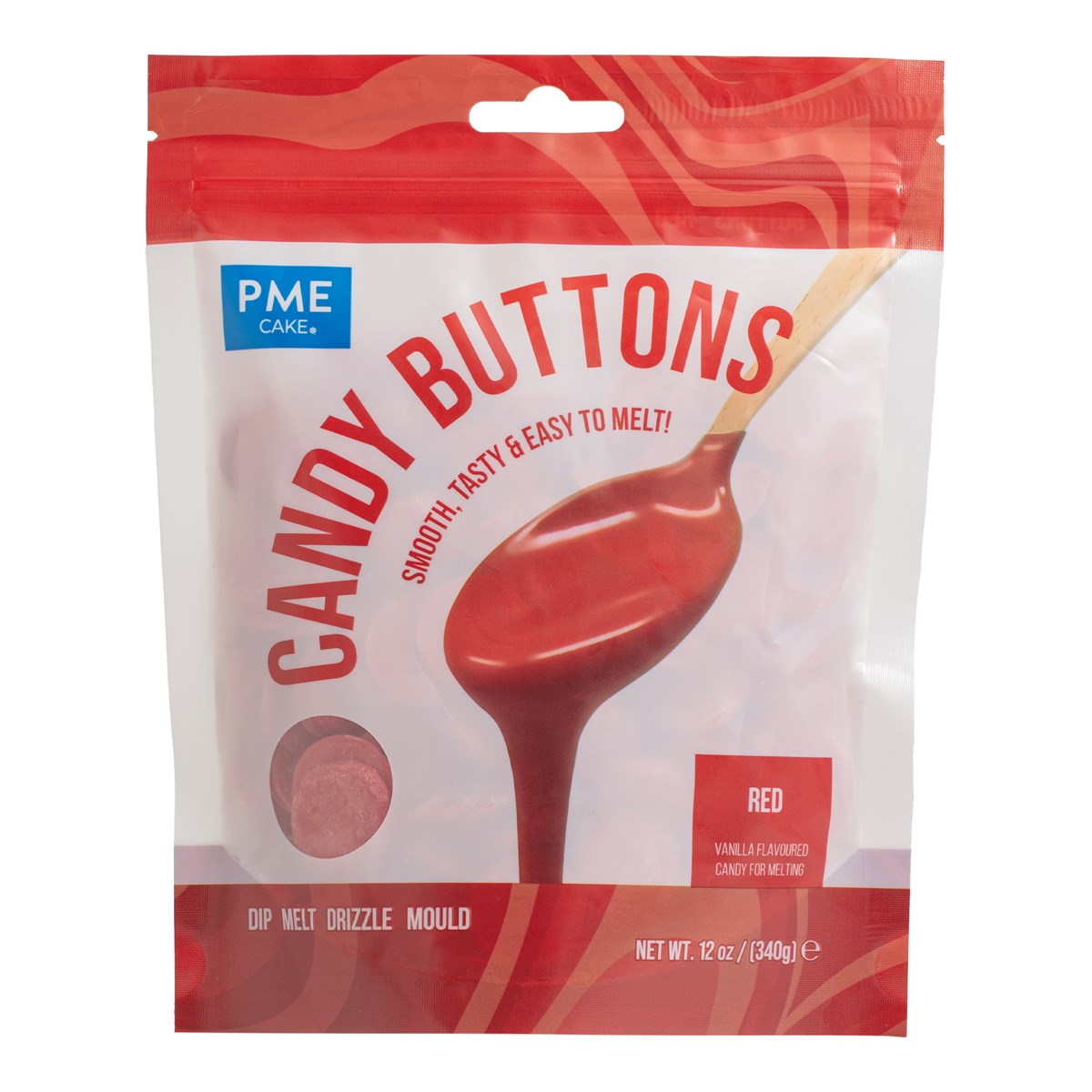 Candy Buttons - Rød 340g, PME