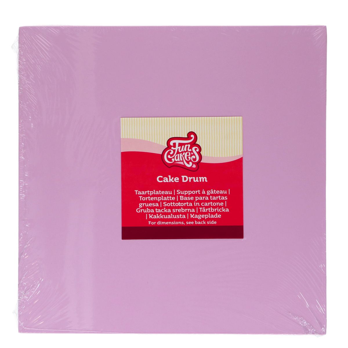 Kagefad Firkantet, Pastel Purple 25 x 25 cm - FunCakes