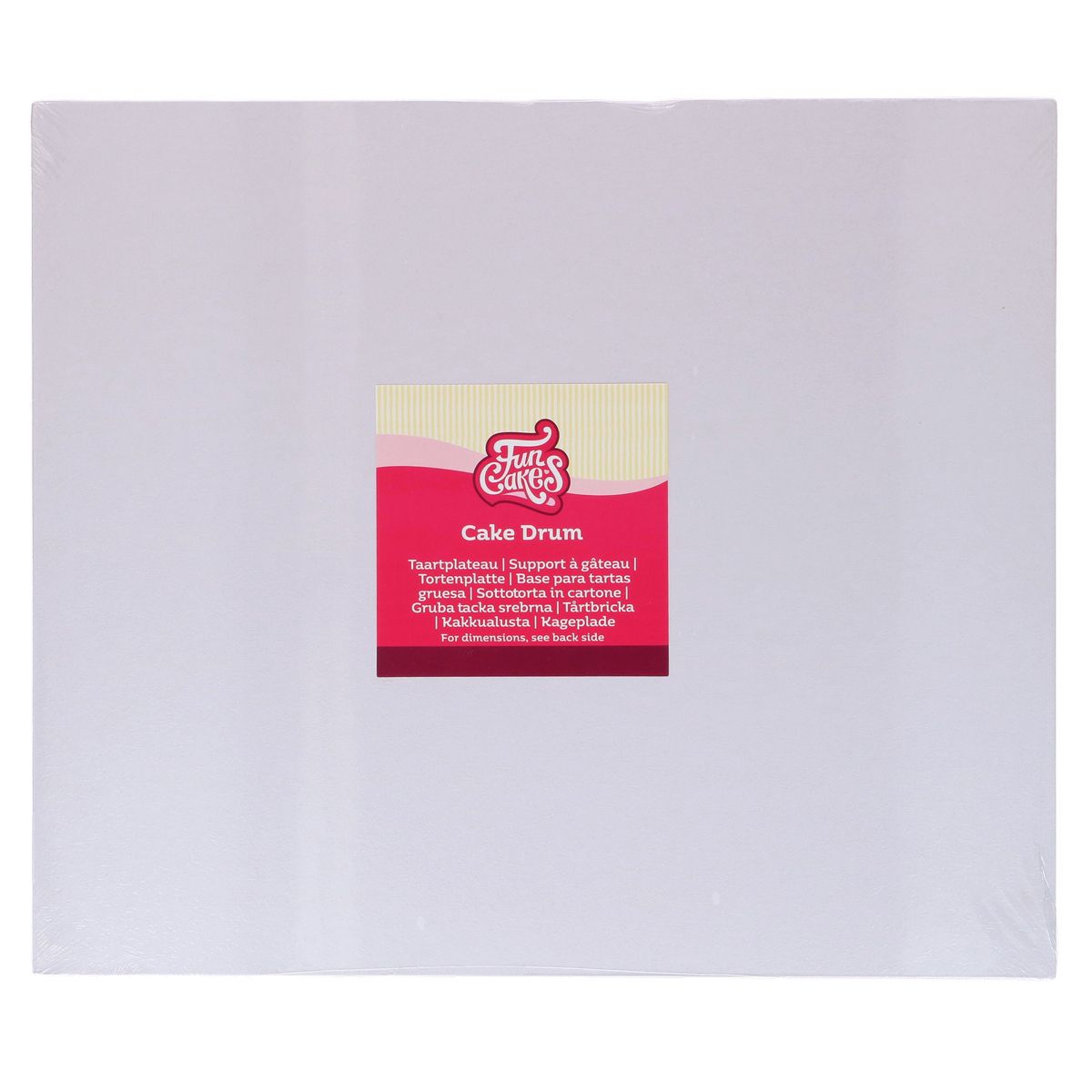 Kagefad Retangulær, Hvid 35 x 30 cm - FunCakes