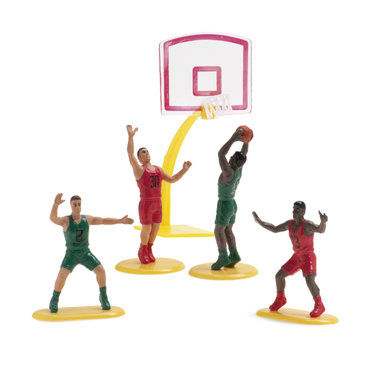 Basketball - Kagepynt med kurv og 4 spillere, Dekora