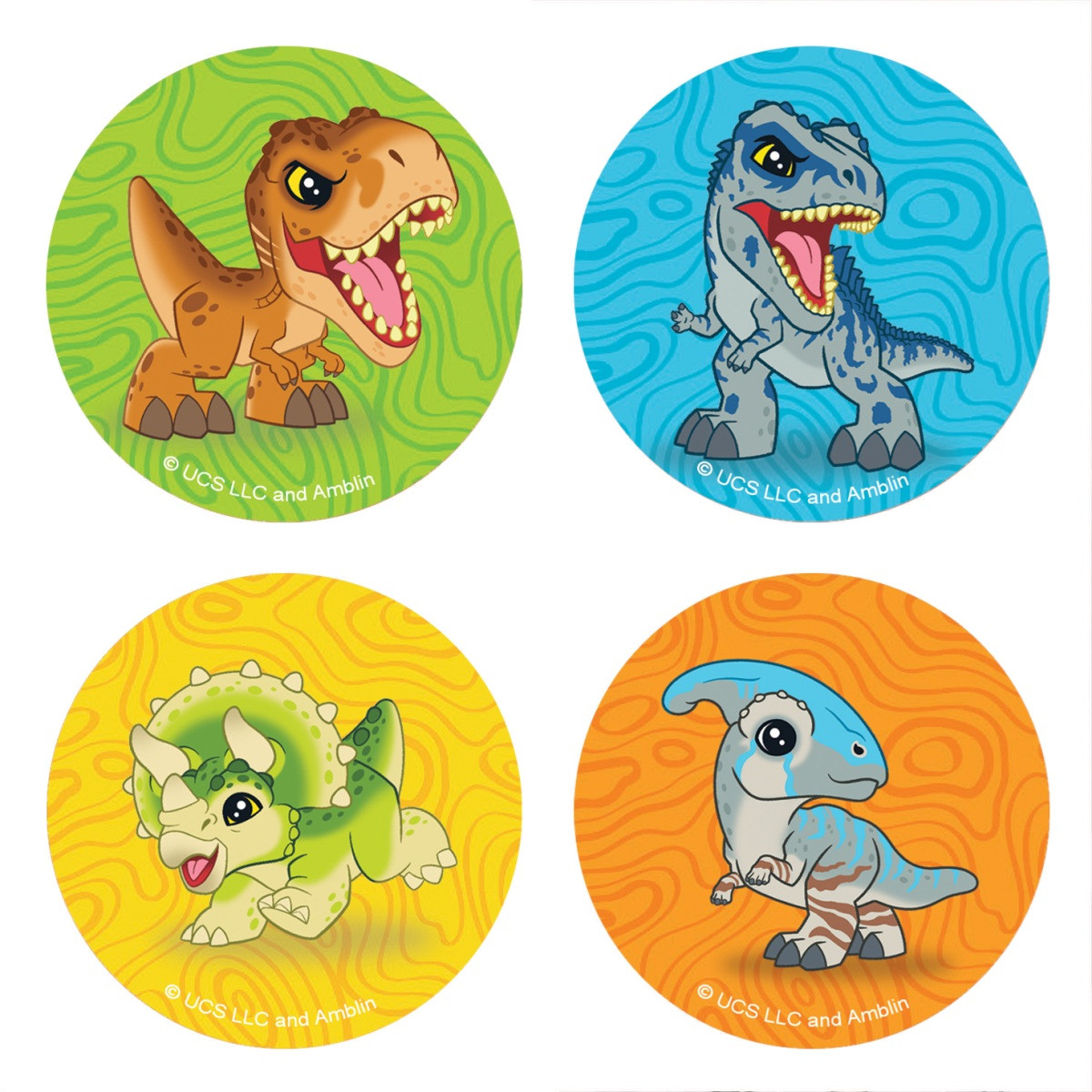 Jurassic World Kage Print Ø5,3cm, 12 stk - Kardasis