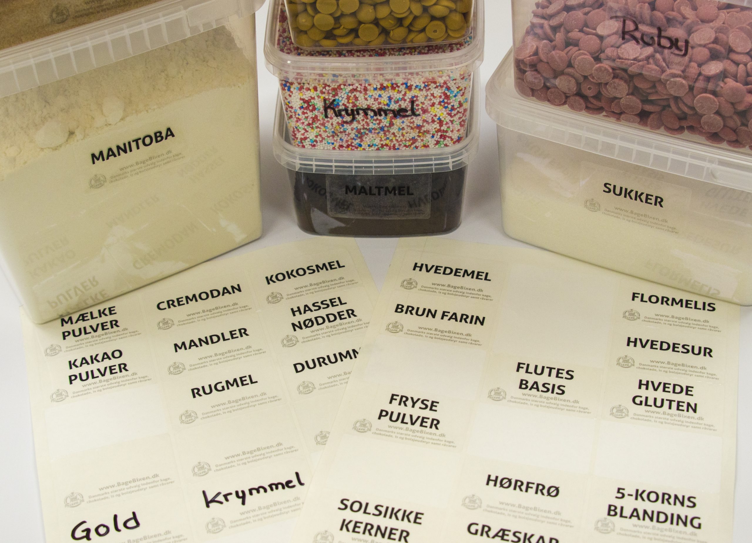 Etiketter og labels til condibøtter