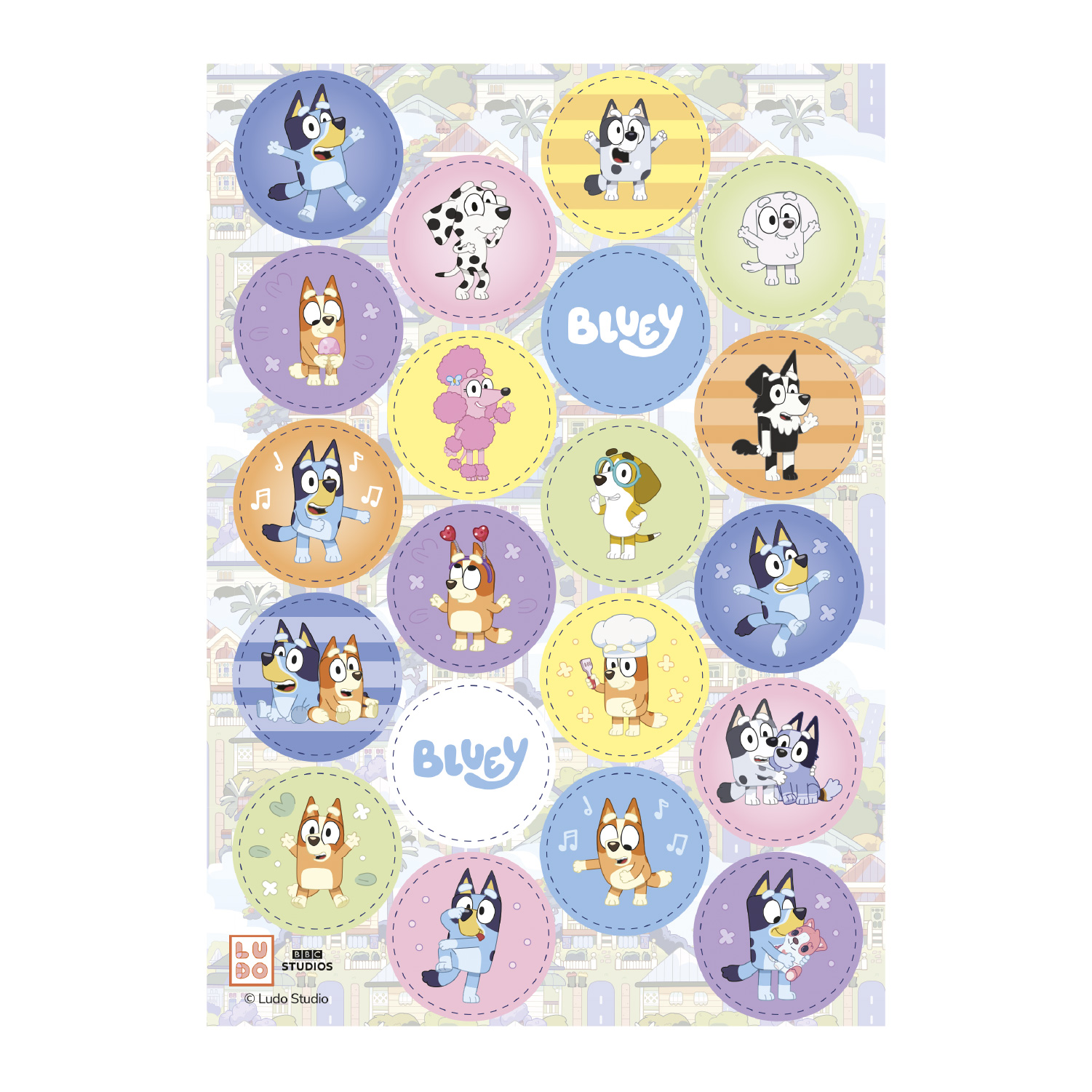 Bluey & Bingo Mini Kageprint Ø3,4 cm, Dekora