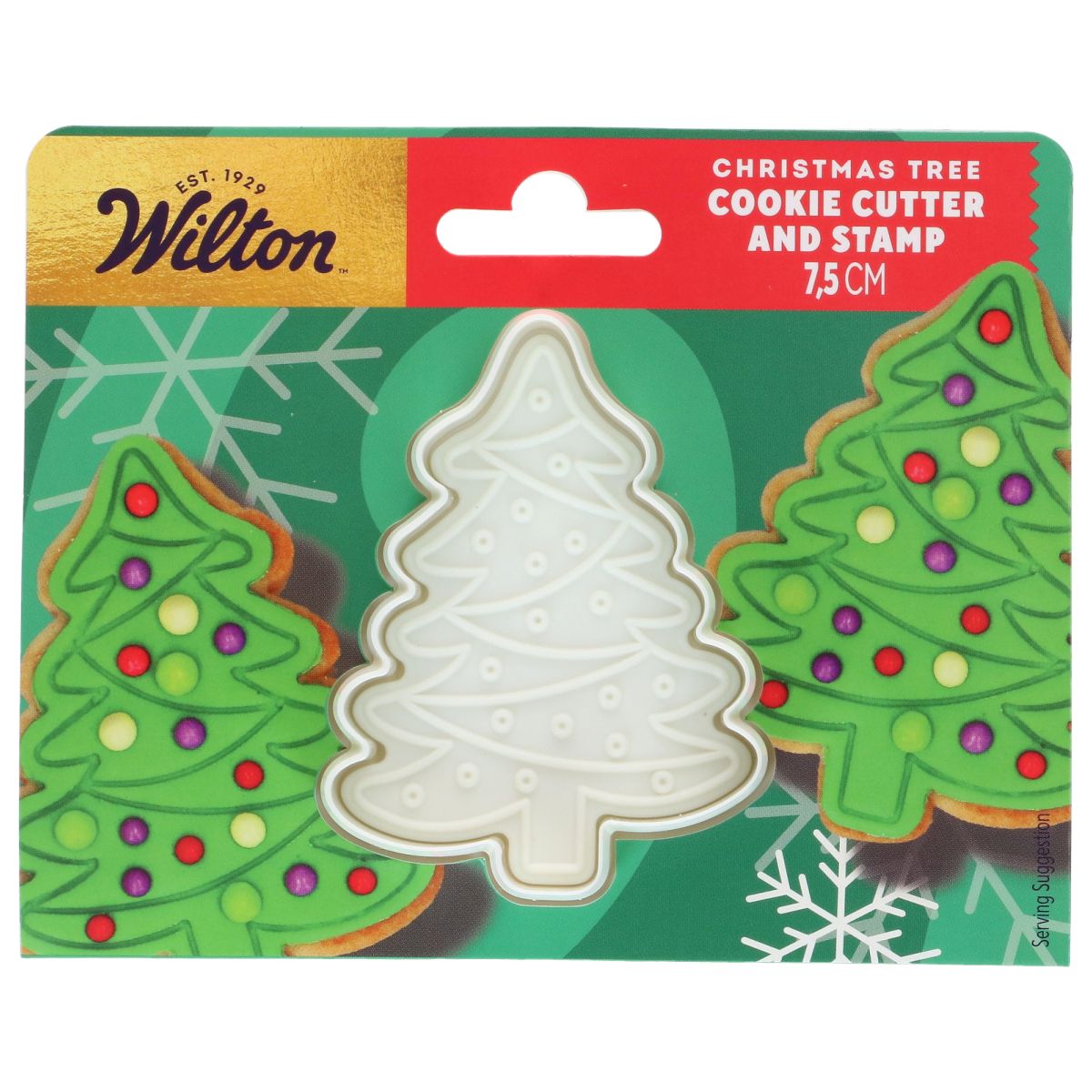 Cookie Cutter with Stamp - Juletræ 7,5 cm, Wilton