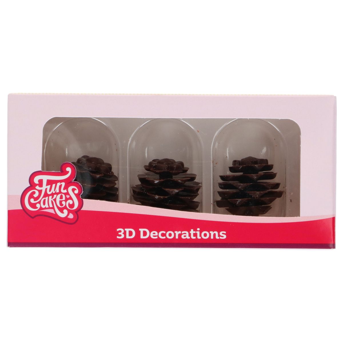 Chokoladedekorationer Grankogler - 3 stk. FunCakes