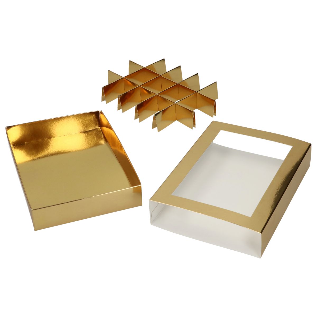 Treat & Letter Box, Guld 20 x 14 x 3,5 cm 10 stk - FunCakes