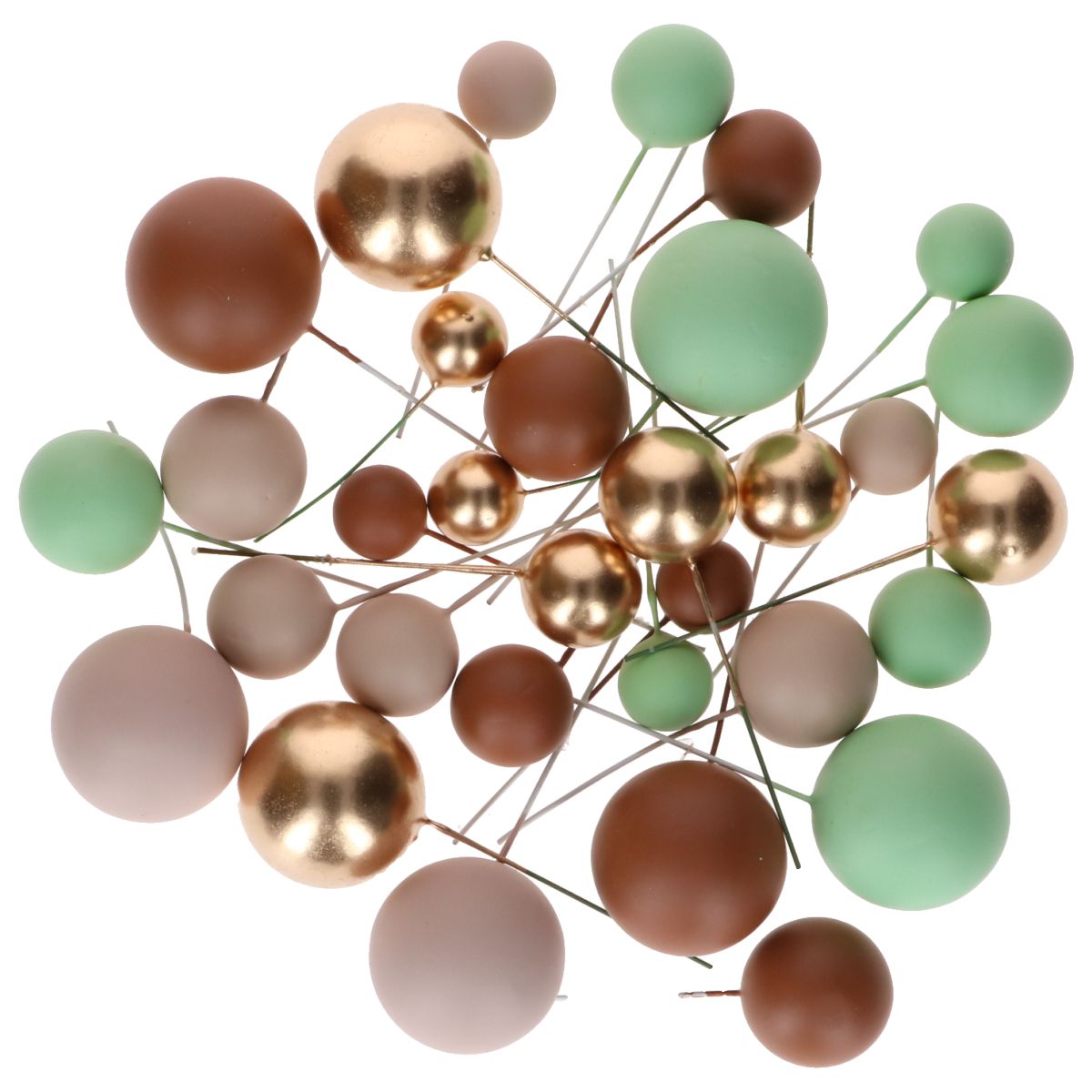 Decorative Ball Set - Jordfarver og Guld 32 stk, Simply Making