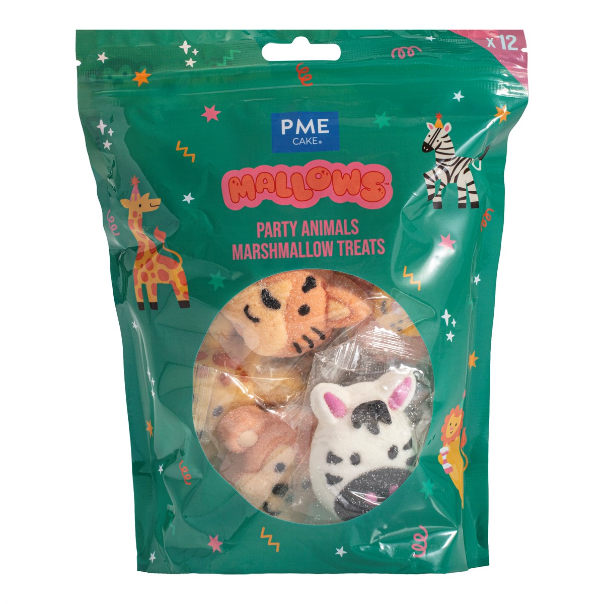 Marshmallow – Party Animals 12 stk 180g, PME